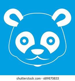Head of panda icon white isolated on blue background vector illustration