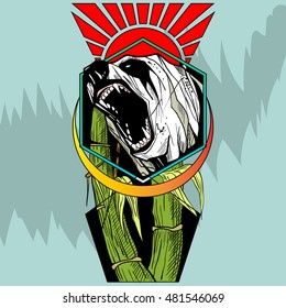 Head Panda illustration. Vector illustration