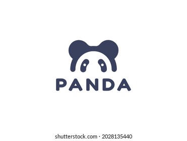 Head Of Panda Logo Design Template. Modern minimalist Design. Panda Logo. Vector Illustration
