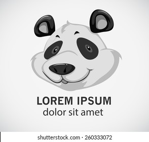 Head of a panda on a white background