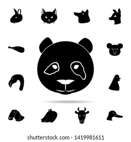 head of panda silhouette icon. Universal set of animals for website design and development, app development