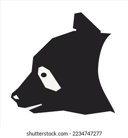 Head of panda silhouette vector illustration isolated