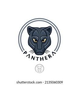 Head panther animal logo design vector