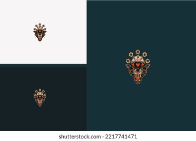 head panther logo vector illustration design