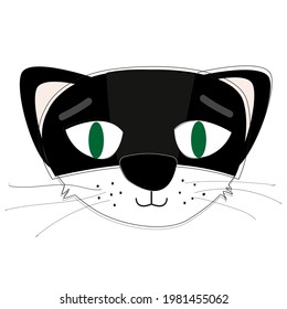 the head of a panther. vector children's illustration. flat and linart. Decorative cute backdrop, good for printing