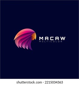 head parrot colorful modern logo gradient