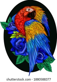 Papagei makelgelb-blaue Vektorgrafik