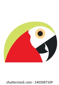 The head of the parrot on white background