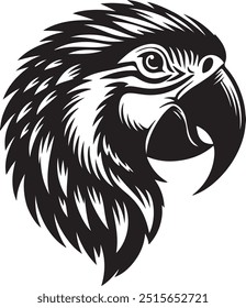 Cabeza de silueta de Vector de loro 