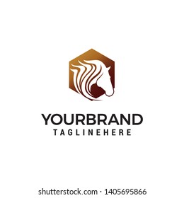 head pegasus logo design concept template vector