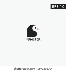 Head Of Penguin Logo Design. Head Of Penguin Logo Template. Modern Design. Flat Logo. Vector Illustration