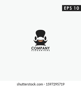 Head Of Penguin Logo Design. Head Of Penguin Logo Template. Modern Design. Flat Logo. Vector Illustration