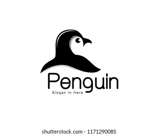 Head Penguin View Back Logo Art