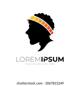 Logotipo clásico de personas de la cabeza, vector de estilo plano