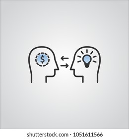 Head People idea icon vector , Business Exchange