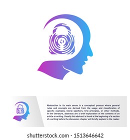 Head People with Key Logo Vector Template. Brain, Creative mind With Security, learning and design icons. Man head, people symbols. Colorful Icon