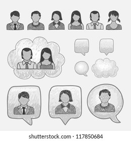 Head People Line Icons