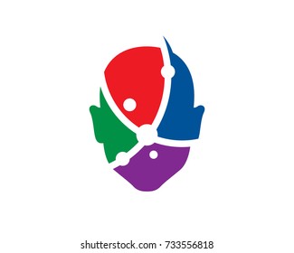 Head People Logo Template Design Vector, Emblem, Design Concept, Creative Symbol, Icon