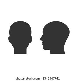 Head, people, profile icon. Vector illustration, flat design.