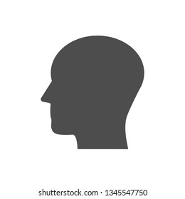 Head, people, profile icon. Vector illustration, flat design.