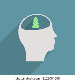In the head of a person Christmas tree