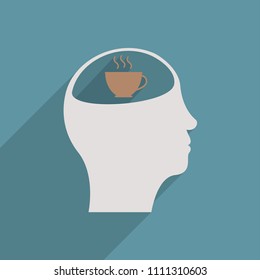 In the head of a person cup of coffee