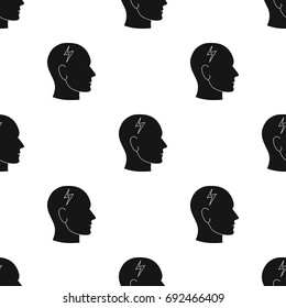 The head of the person with diabetes.Headache due to diabetes .Diabetes single icon in black style vector symbol stock illustration.