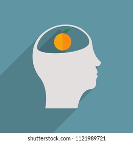In the head of a person Orange