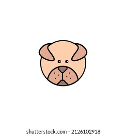 Head Pet Logo Design. Dog icon symbol. Vector art Illustration