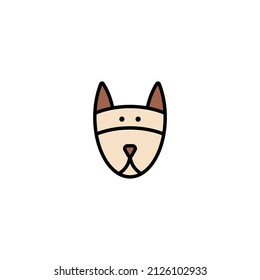 Head Pet Logo Design.Dog icon symbol. Vector art Illustration