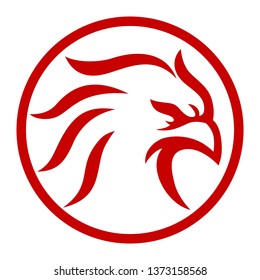 Head Phoenix circle suitable for icons, logos, app, print, and more