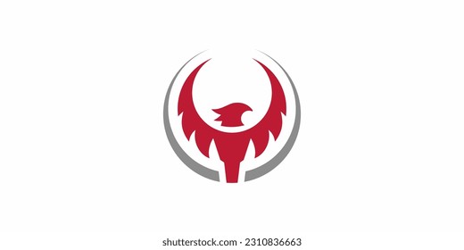 Head Phoenix Logo Design Inspiration. Icon Symbols Vector EPS 10.