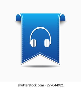 Head Phone Blue Vector Icon Design