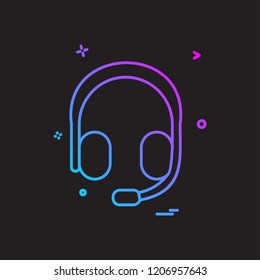 Head phone icon design vector