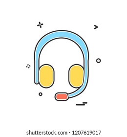 Head phone icon design vector