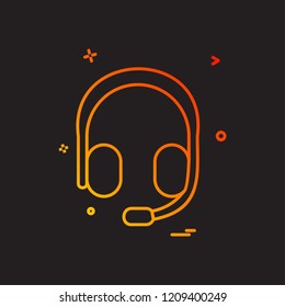 Head phone icon design vector
