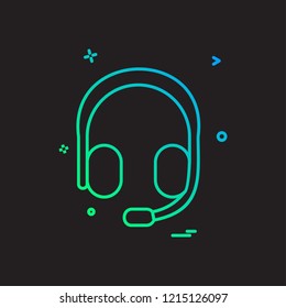 Head phone icon design vector