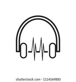Head phone icon flat vector template design trendy