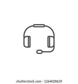 Head phone line icon vector isolated on white background