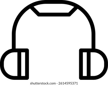 Head Phone Line Vector Icon Design