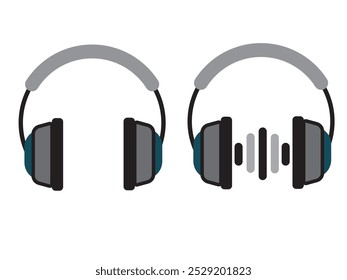 Vetor do ícone do logotipo do fone de cabeça