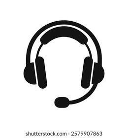  head phone silhouette vector on white background