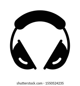 head phone vector glyph icon