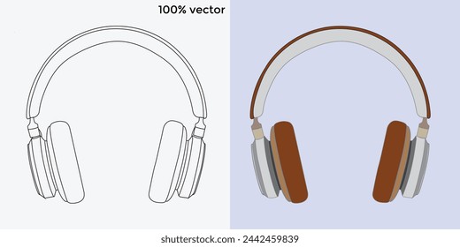 Head Phone vector and line art  eps