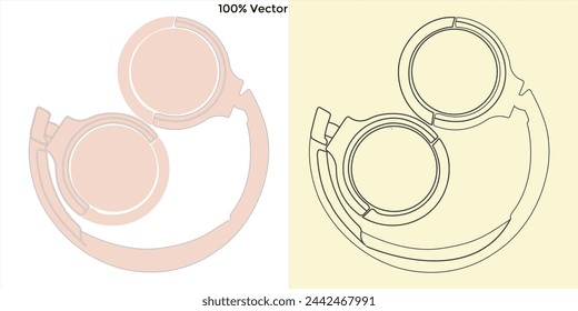 Cabeza Teléfono vector y línea de arte eps