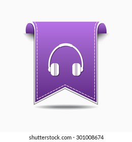 Head Phone Violet Vector Icon Design