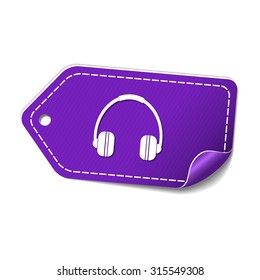 Head Phone Violet Vector Icon Design