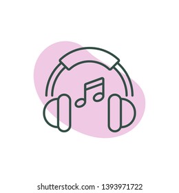 Music Notes Icon Headphones Music Vector Stock Vector (Royalty Free ...