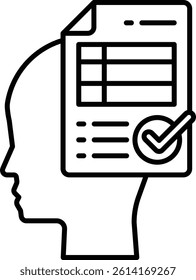 A head with a piece of paper in its head