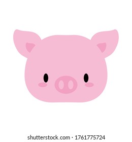 head pig baby kawaii, flat style icon vector illustration design